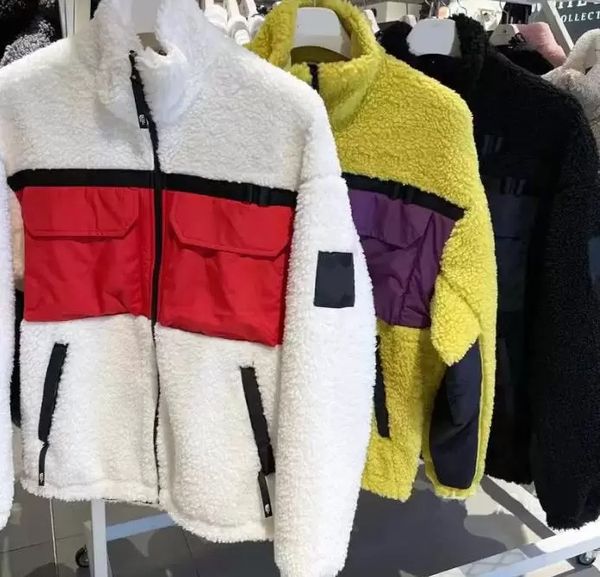 Giacca invernale da uomo in pile di lana di agnello nord Giacca personalizzata con ricamo logo Giacche Cappotto caldo da donna Colletto in felpa Abbigliamento da esterno Top per giovani