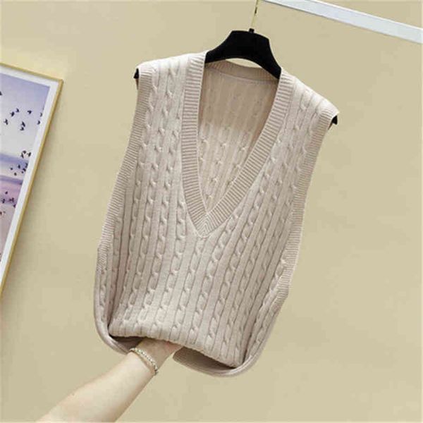 

women's sweaters 2021 korean fashion new vhals twist knitted jackets vest womens vest sweater loose sweater women sleeveless basic z384, White;black