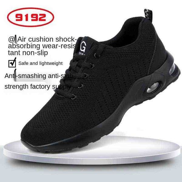 

safety shoes anti-smashing&anti-piercing lightweight air cushion shock-absorbing wear-resistant & comfortable safety shoes 211216, Black