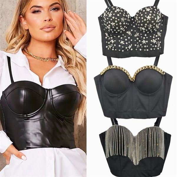 Mesh Push Up Bustier Sexy Korsett Sommer Crop Top Frauen Boning Bustier Rückenfreie Gepolsterte Camis Leibchen Tops Low Cut abgeschnitten 220316