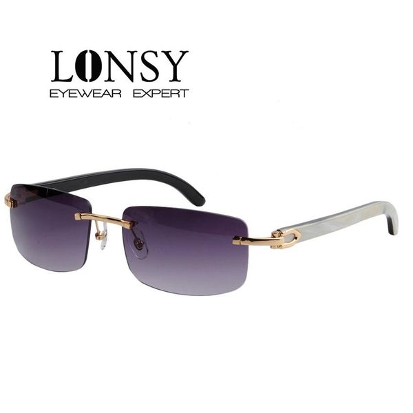 

lonsy original buffalo horn sunglasses with high transmittace cr39 lens cx200706332m, White;black
