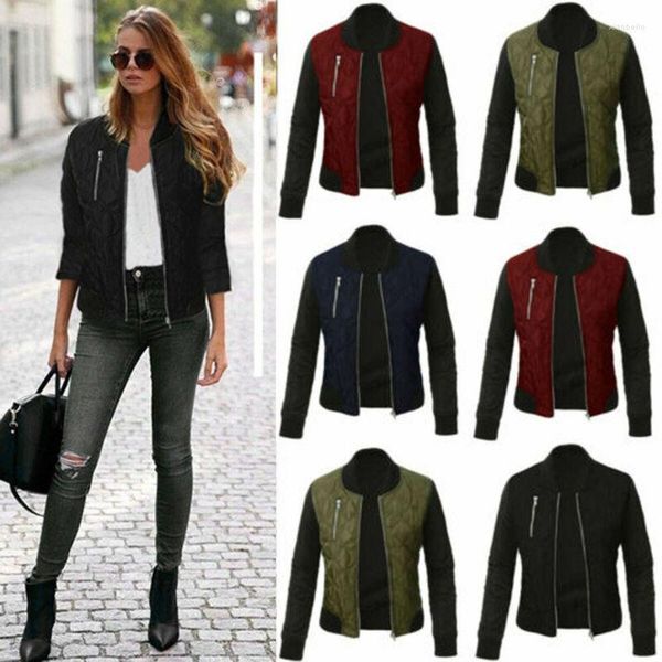 

women's jackets women retro slim ladies calssic cotton jacket coat zip up biker autumn casual s-3xl, Black;brown