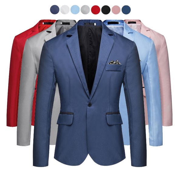 Мода мужская повседневная деловая куртка Slim Fit платье Blazer свадьба куртка мода коктейль вечеринка костюма куртка 220409