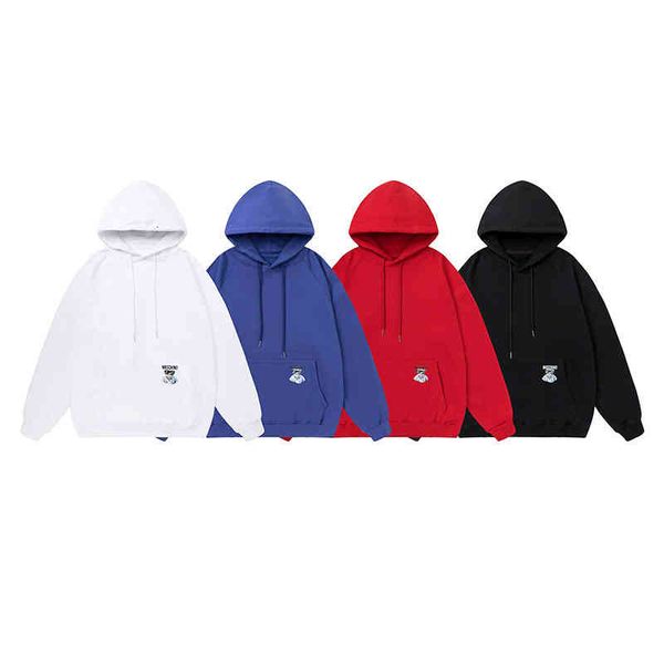 

men's hoodies & sweatshirts autumn and winter pocket sunglasses bear hooded sweater men's women's same h2p3, Black