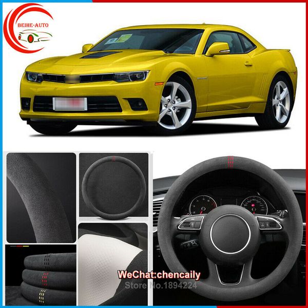 

for chevrolet camaro black alcantara car steering wheel cover all seasons case