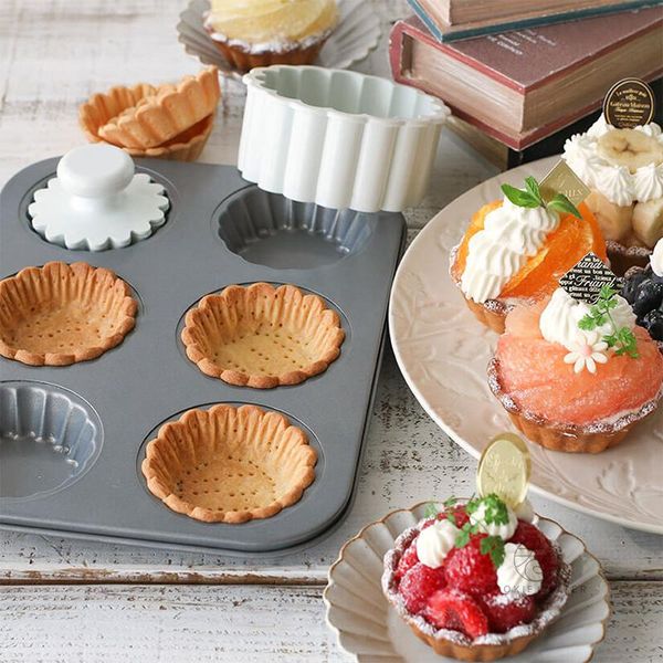 Pişirme Kalıpları Çiçek Dantel Bakeware Kalıp Pasta Araçları Karbon Çelik Kek Mini Cupcake Bisküvi Kalıp Mutfak Yumurta Tart Pasteleria Malzemeleri 60