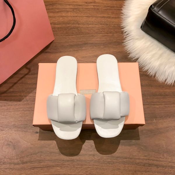 

nappa leather slides with box luxury slipper designer sandal women slippers white begonia pink womens flat low slides indoor outdoor summer, Black