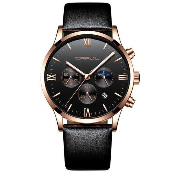 

crrju 2021 mens quartz watches simple fashion casual dress stainless steel watches 30m daily waterproof date relogio wristwatches, Slivery;brown