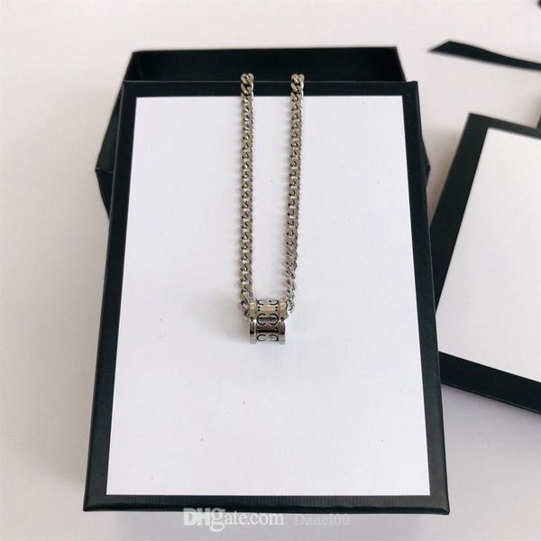 

fashion classic necklace street brand bracelet designer rings circle luxury pendant necklaces for man woman jewelry2199, Silver