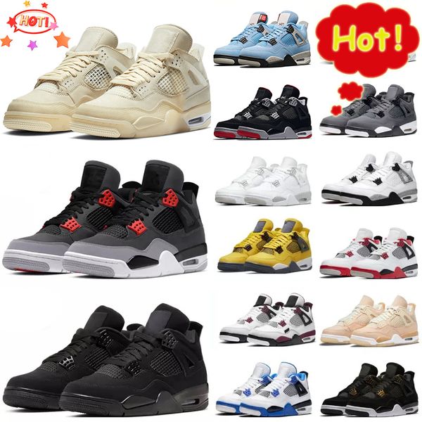 

jumpman 4 4s men women basketball shoes university blue white oreo metallic purple black cat bred shimmer metallic red cactus jack