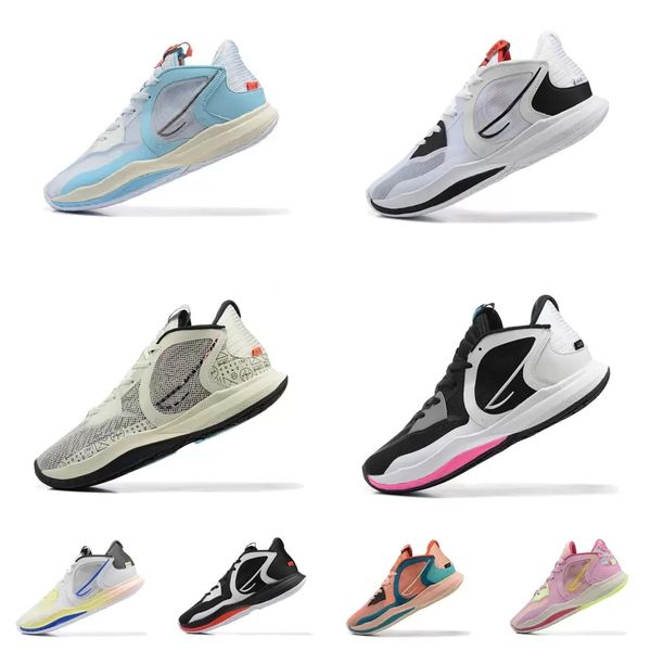 

mens kyrie low 5 basketball shoes irving kyries infinity 5s blue multi color tie dye graffiti green pink aunt pearl sneakers tennis ep fire