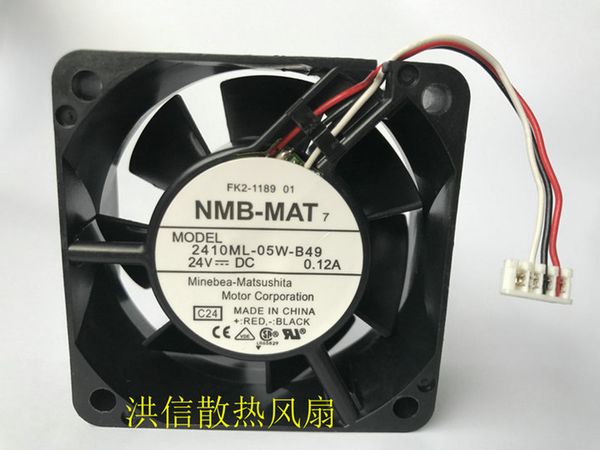 FAN ORIGINAL DO NMB ORIGINAL DE FREIO FRENTE 6025 2410ML-05W-B49 DC24V 0.12A 6CM FRENTENTE CONVERTOR FAIS