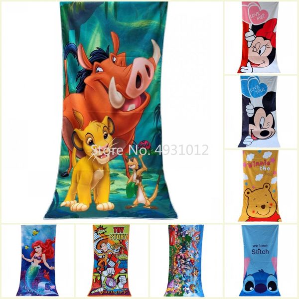 

cartoon series baby bath beach towel blanket polyester microfibre children swimming towel 70x140cm