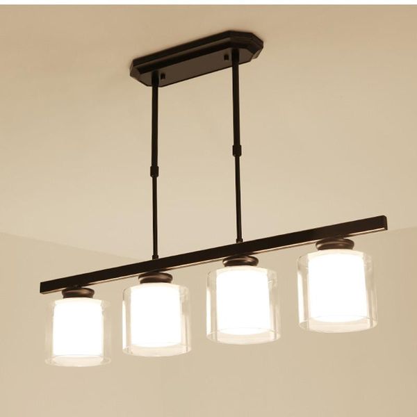 Подвесные лампы Современная стеклянная светодиодная люстра для столовой кухни спальня Живая домашняя потолочная лампа Черный E27 Дизайн подвесной свет