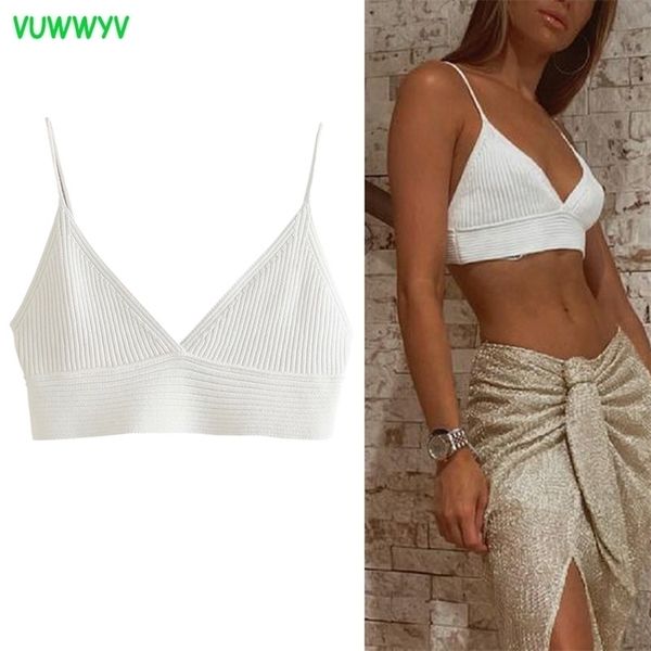 

traf white crop woman ribbed knitted women summer backless female strappy tank s camis blouses 220318