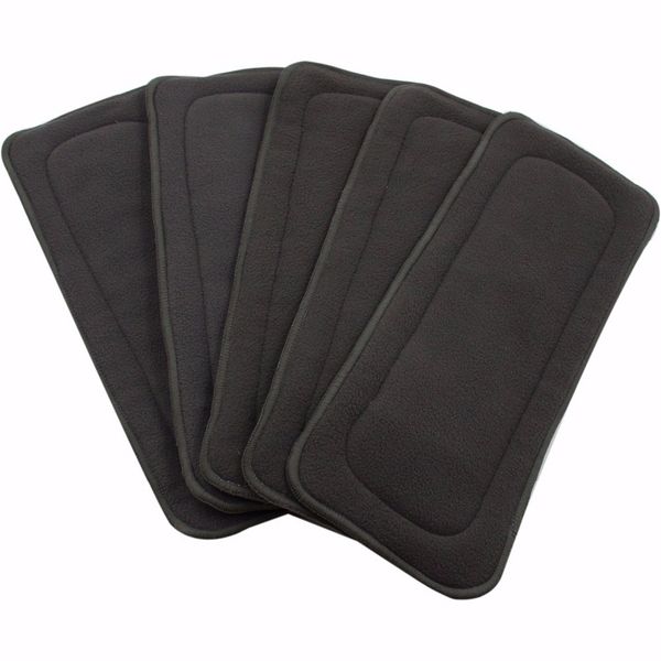 

[simfamily]10pcs quality baby nappies bamboo charcoal liner nappy diaper insert for cloth diaper nappy washable 4 layers 220512