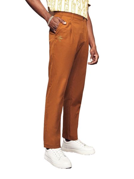 

men letter embroidered straight leg pants z7iq#, Black