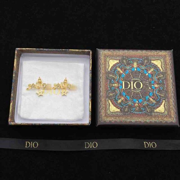 

the new 74% off dijia family letter diamond studded star fashion women's trend simple windnet red earrings 925 silver needletwq0, Golden