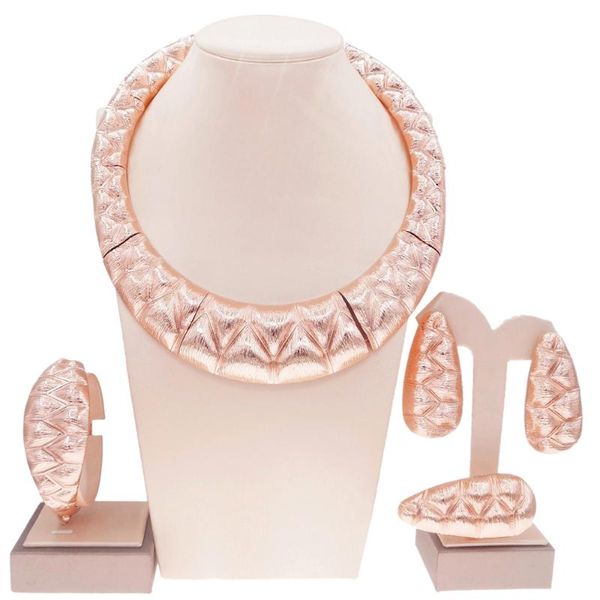 Orecchini Collana Yulaili Set di gioielli in oro brasiliano da donna all'ingrosso Set regalo placcato da sposa bello e nobile Orecchini