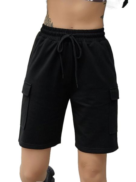 

dazy solid drawstring waist shorts d7qu#, White;black