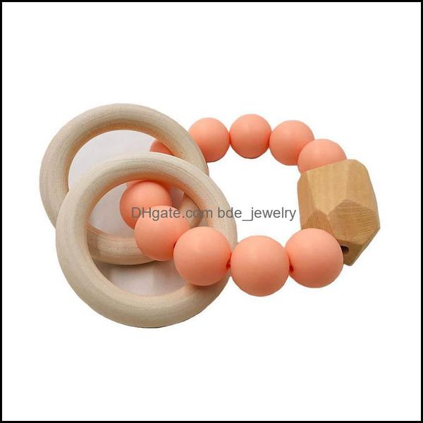 

pacifier holders clips natural wooden ring teethers for baby health care accessories infant fingers exercise toys colorf sil beaded s dhwmp