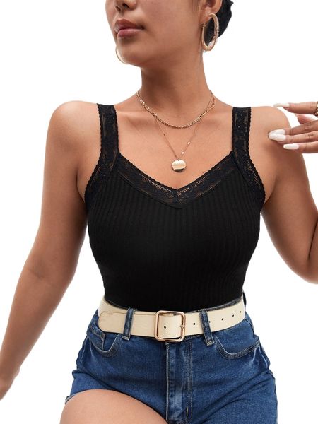 

contrast lace cami d9rl#, White