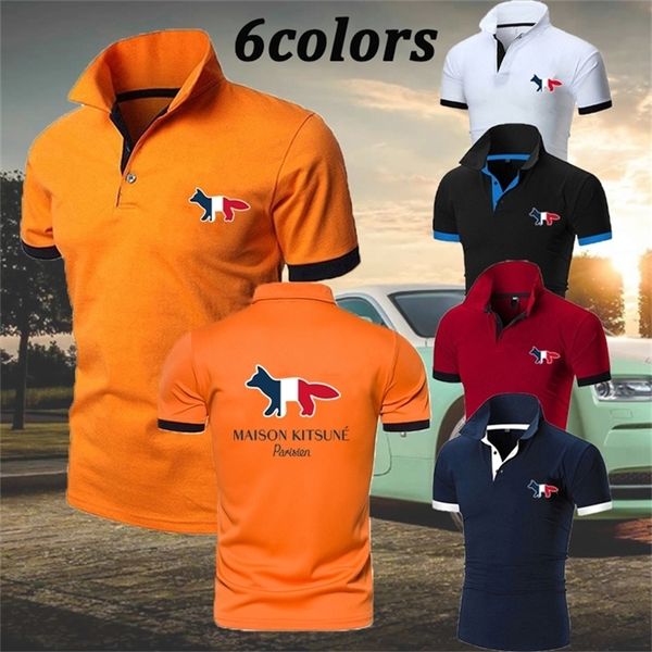 

summer men's maison print polo shirt casual breathable business british style printed man short sleeve golf tees 220421, White;black