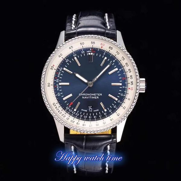 

tf navitimer 1 41mm u17326211m1p2 gray date dial eta 2824 automatic movement mens watch 904l steel silver bezel leather design234l, Slivery;brown