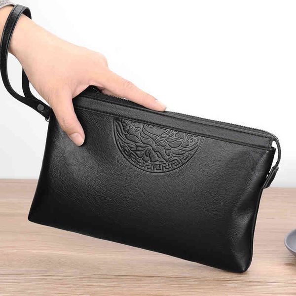

handbags bags men's 2022 fashion wallet business handle grip bag, Black;red