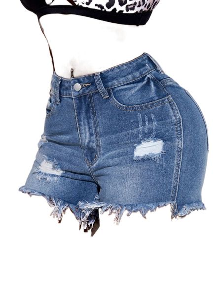 

sxy ripped raw cut denim shorts p5nh#, White;black