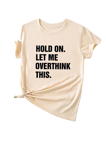 

slogan graphic round neck tee k43h#, White