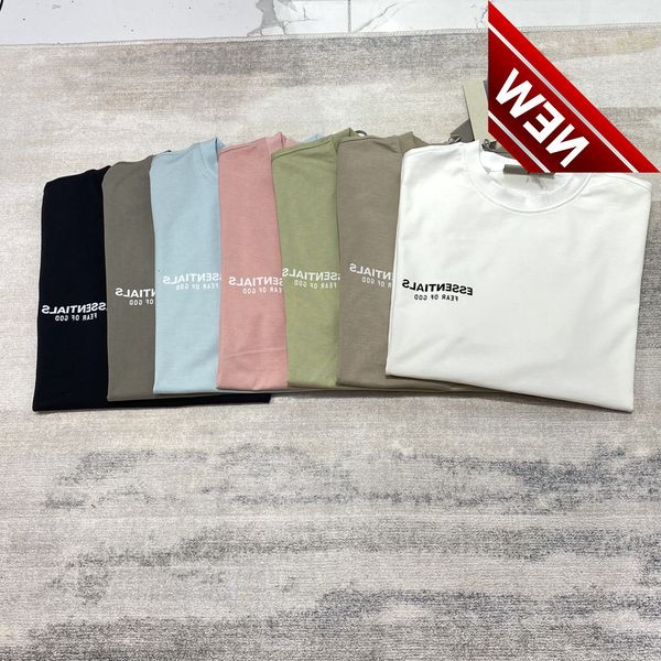 

50% off discount kids' same fog faer of god multi thread s letter short candy color men's and women's half sleeve round neck, White;black