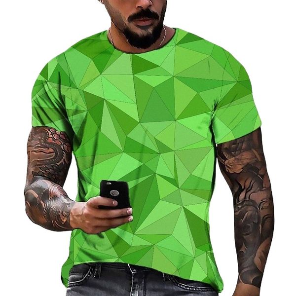 

men's tee t shirt 3d print graphic round neck casual daily 3d print short sleeve fashion designer cool comfortable green f1rn#, White;black
