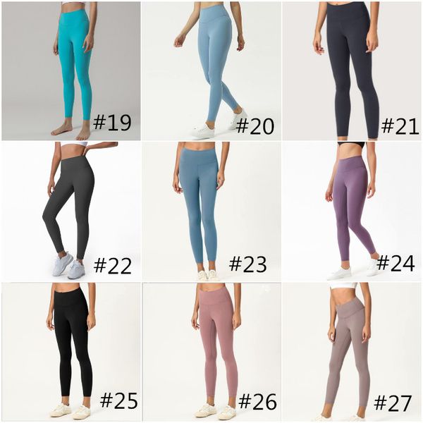 LL1903 Mulheres Roupa de ioga meninas cal￧as longas cal￧as de gin￡stica perneiras de gin￡stica senhoras casuais adultos esportes roupas fitness desgaste