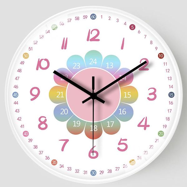 Wanduhren Zoll Spezielle Bunte Uhr Weiß Moderne Stille Römische Uhr Für Kinder Wohnzimmer Schlafzimmer Küche Home Art DecorWall Cloc