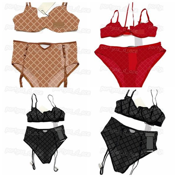 Stickerei Spitze Damen BH Set Vintage Buchstaben Sexy Tüll Unterwäsche Bequeme Mode Dünne Dessous Set