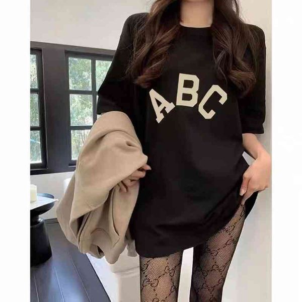 

men's women's t-shirts design fashion season short sleeve casual fashion brand letter t-shirt men and women, White