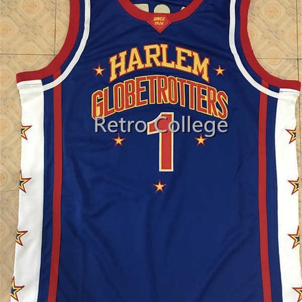 

sjzl98 #1 kevin hart #1 craig sager harlem globetrotters throwback basketball jersey stitched customized any name and number, Black