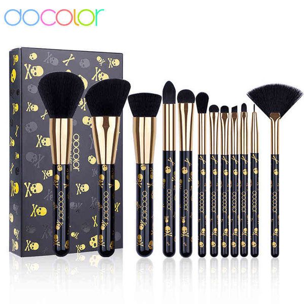 Docolor Ensemble de Pinceaux Maquillage Professionnels 12 Pices Pedra Aplicação Poudre le Visage Fond Teint MLANGE 220527