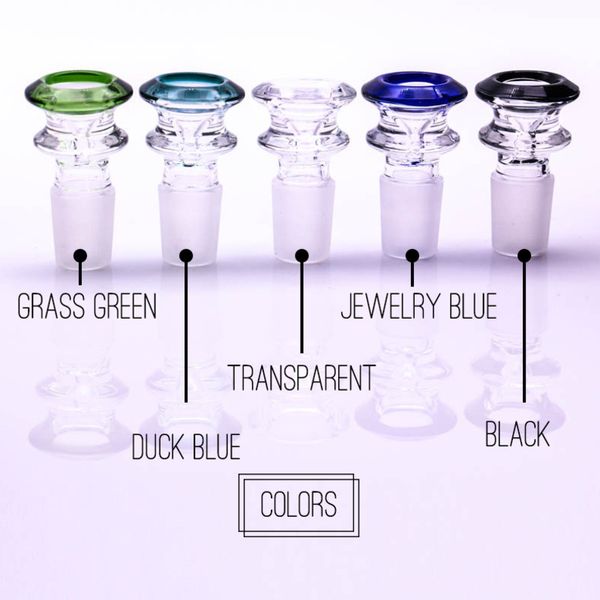 Glasschüssel-Wasserpfeifen Neue Ankunft 14mm 18mm Farben Mix Bong Male Bowl Stück für Wasserpfeife Dab Rig