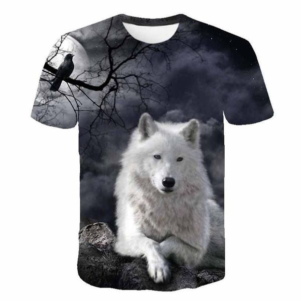 T-shirts Baby Boy Sommer Tier Wolf Kinder Kinder Cartoon Tiere Mädchen Jungen Print T Tops Kleidung