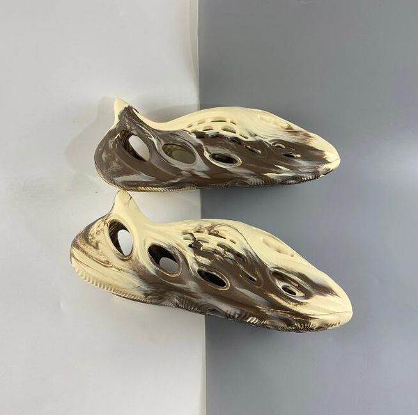 

original box foam runners mx cream clay sandals footwear flops slipper summer beach shoes mens beach runner leisure shoe ship with shoebox s, Black