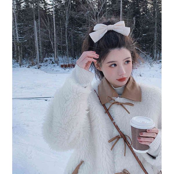 

women's wool & blends winter fur integrated sheep shearing cashmere lamb fur grass coat female locomotive young wool mwwb, Black