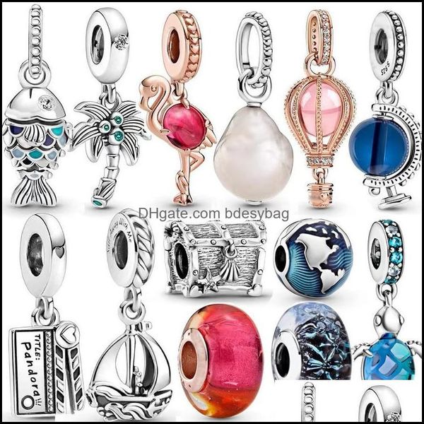 

other loose beads jewelry 925 sterling sier necklace pendant rose gold flamingo suitable for ladies bracelet bead accessories ma drop delive