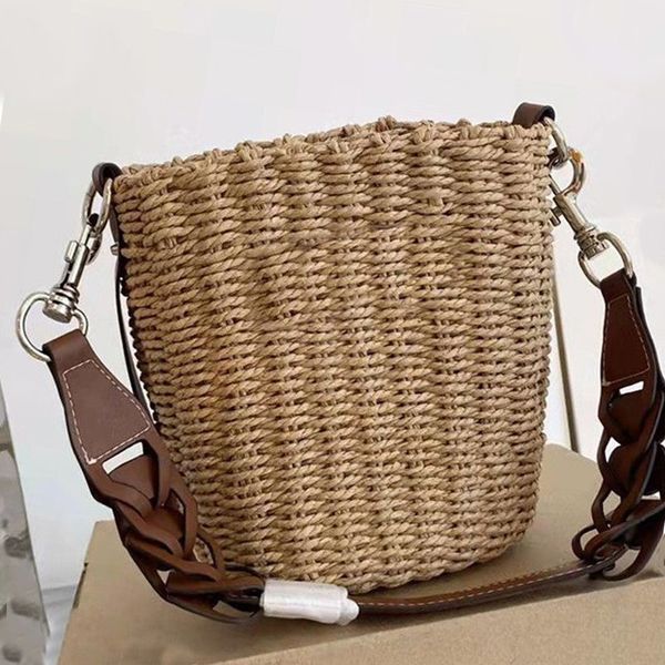 

2022 luxury designer cross body bag handbag letter knitting double handle box package tote bags lady fashion shoulder handbags straw woven t