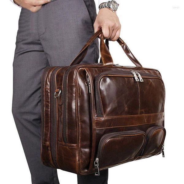 Valigette Borse da uomo in vera pelle di design di lusso Valigetta Business Laptop Document Organizer Tote Handbag Messenger Strap