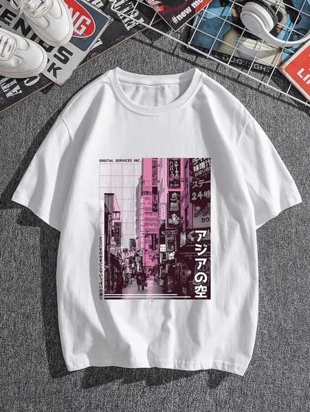 

men building and japanese letter graphic tee j2rx#, White;black