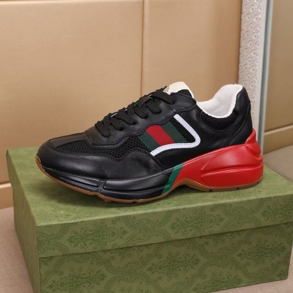 

designer men casual shoes 100% genuine leather men sneakers letters lace up luxury shoes fashion platform new men's shoes size 38-45, Black