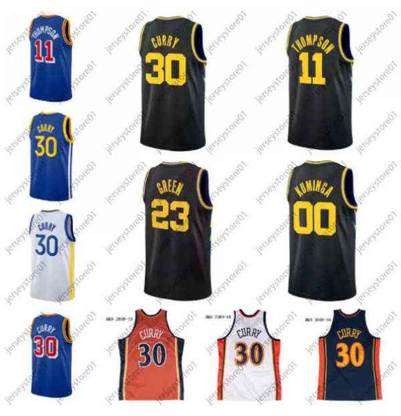

stitched basketball jersey s-6xl stephen curry #30 thompson #11 wiggins #22 poole #3 greem #23 kuminga #00 goldenstatecity 75th anniversary