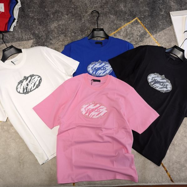 

women's t-shirt designer dujia pure original p family toothbrush embroidery men's and women's lovers' t-shirt loose vers, White